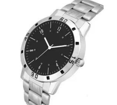 Men Silver Stainless Steel Strap Watch